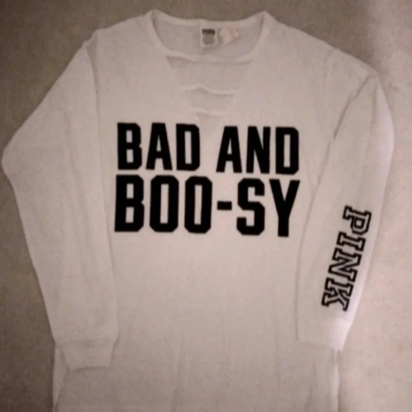 VS PINK long sleeve halloween tee-Oversized small NEW